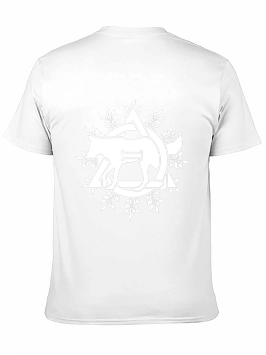 Camiseta Negra con Diseño de Lobo Abstracto