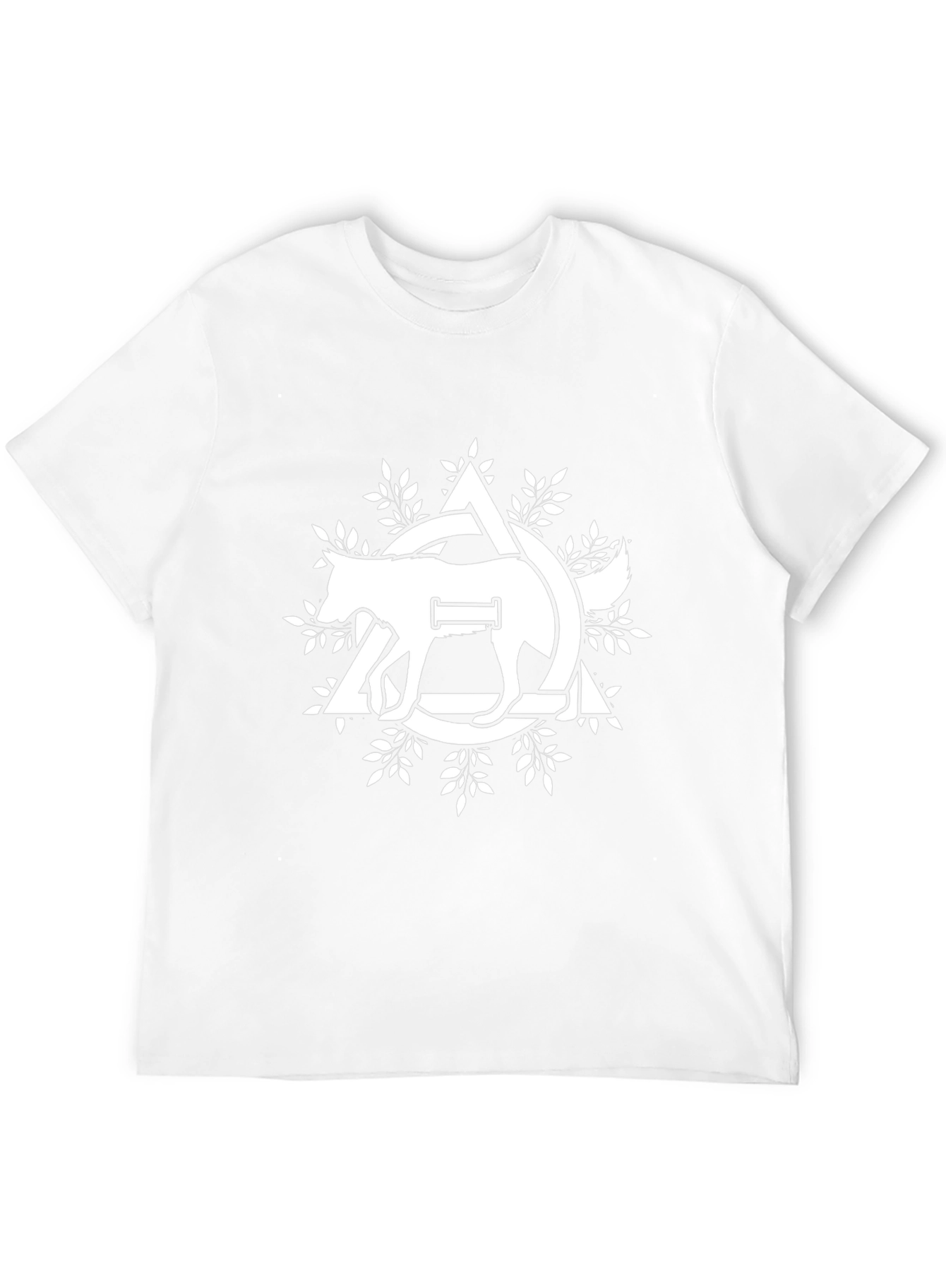 Camiseta Negra con Diseño de Lobo Abstracto