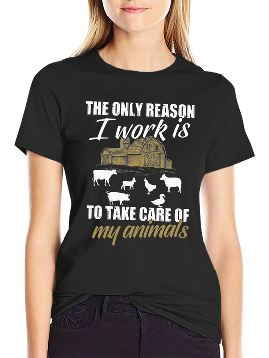 Camiseta Negra: La Única Razón Mis Animales