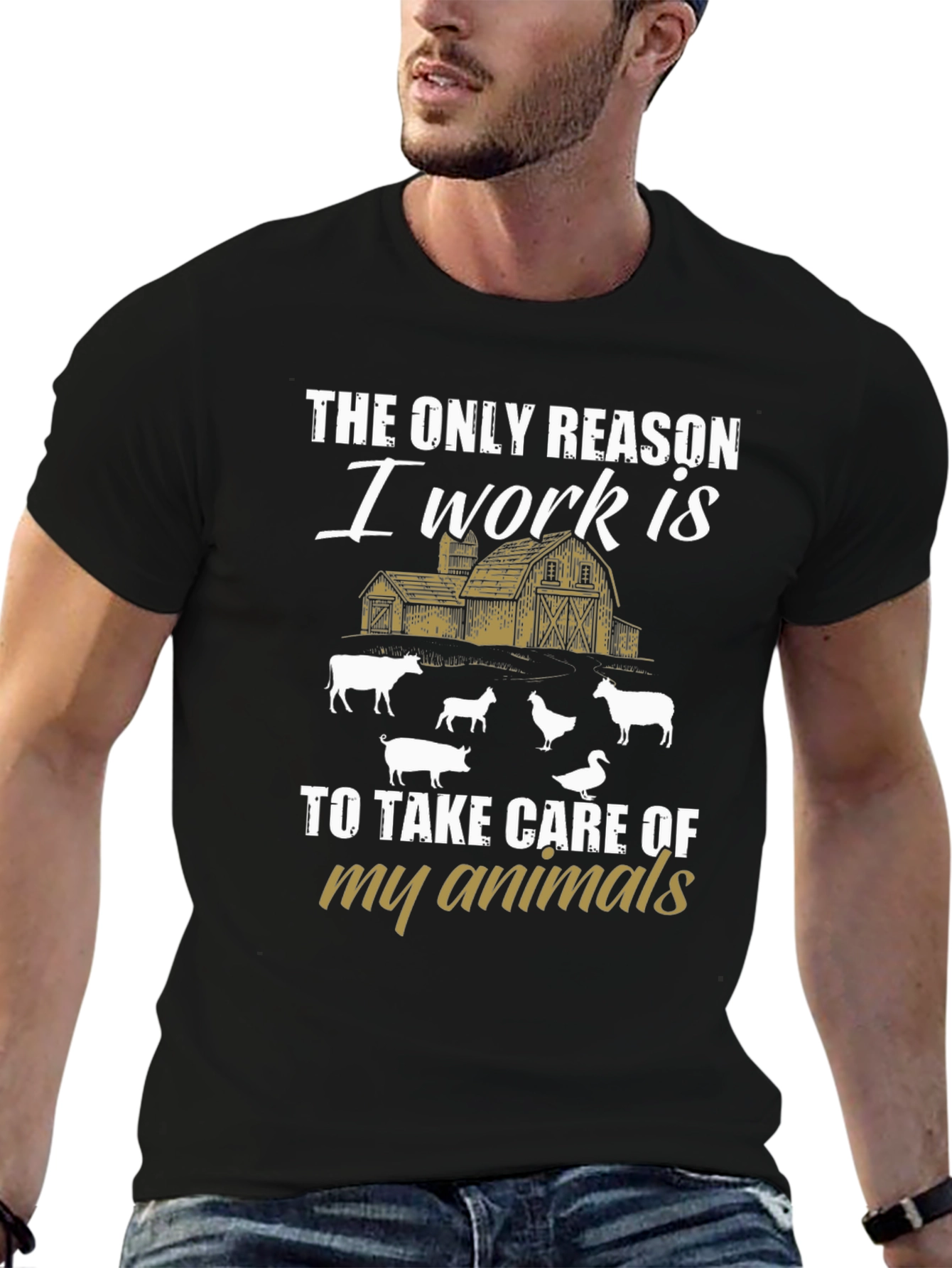 Camiseta Negra: La Única Razón Mis Animales