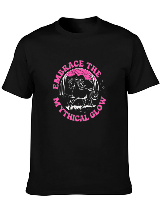 Camiseta Negra Unicornio Mítico - Abraza tu Brillo