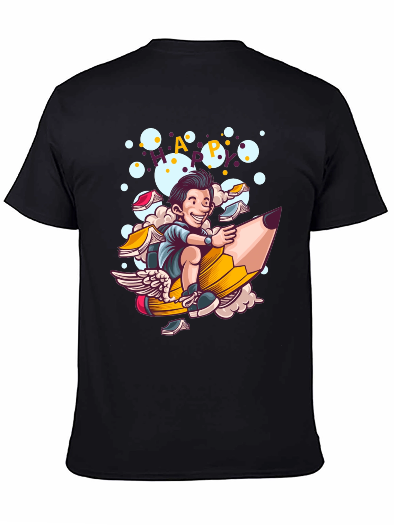 Camiseta Negra con Diseño Educativo