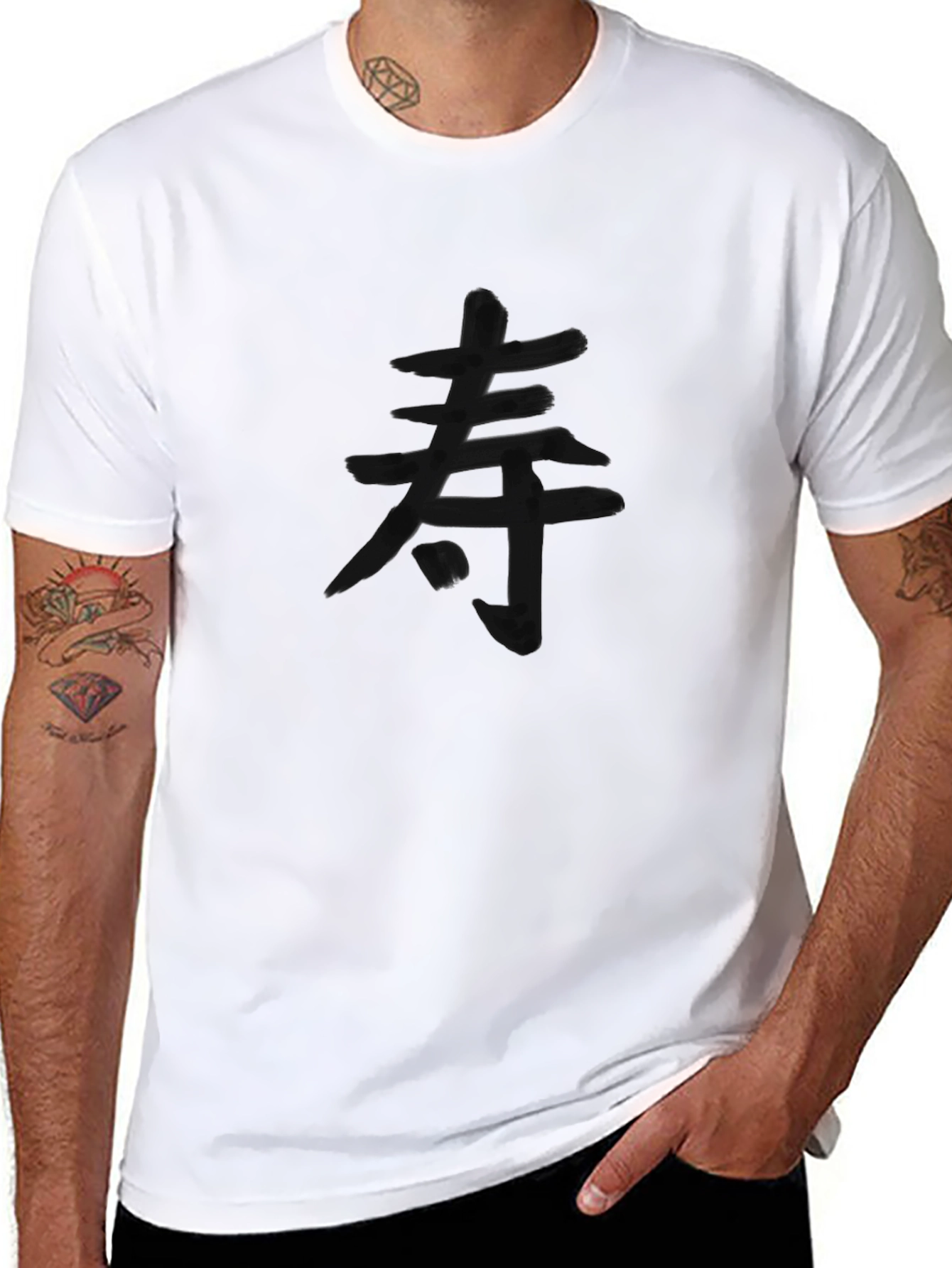 Camiseta Negra con Kanji Japonés