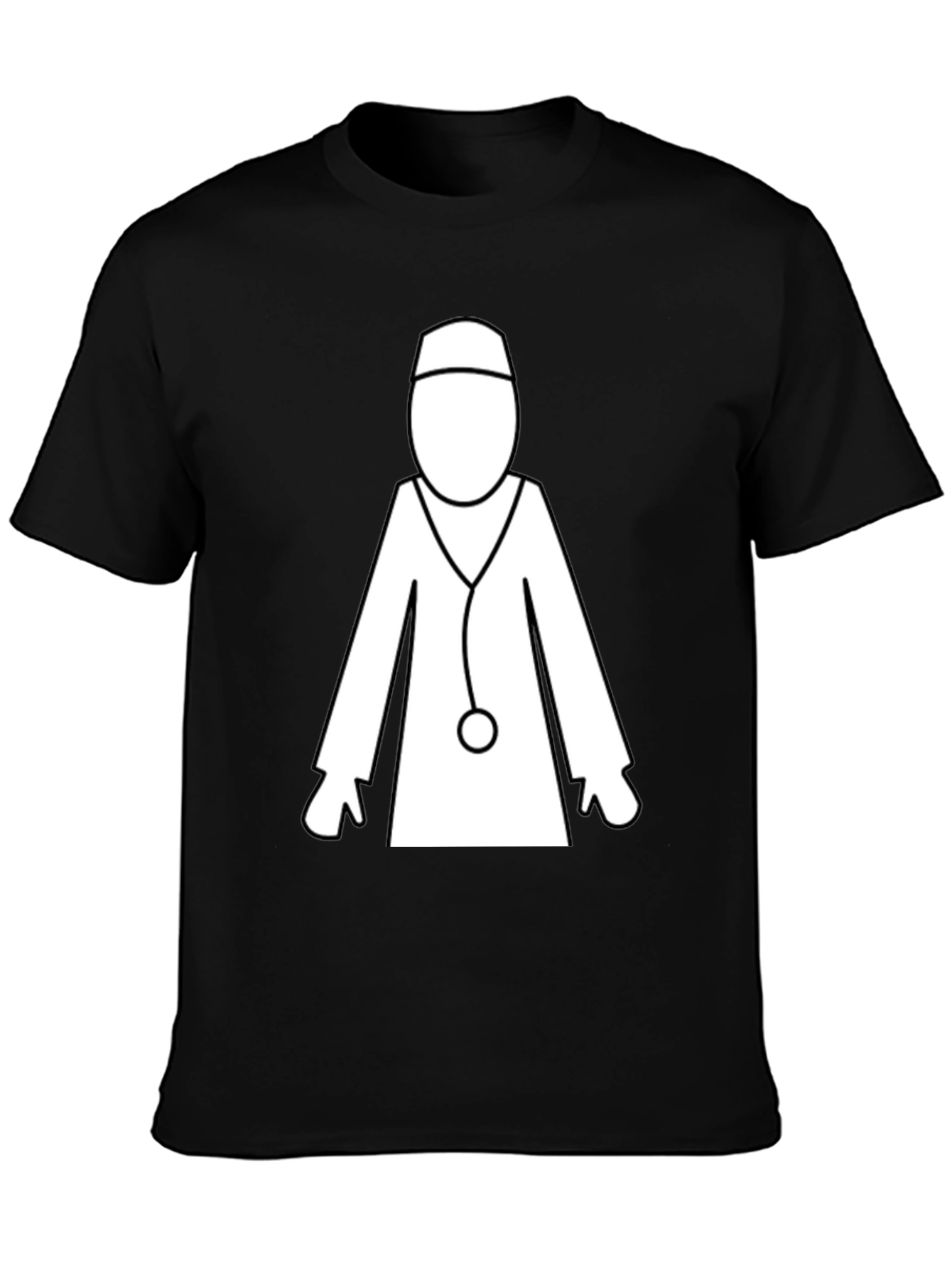Camiseta Negra con Diseño de Doctor Blanco