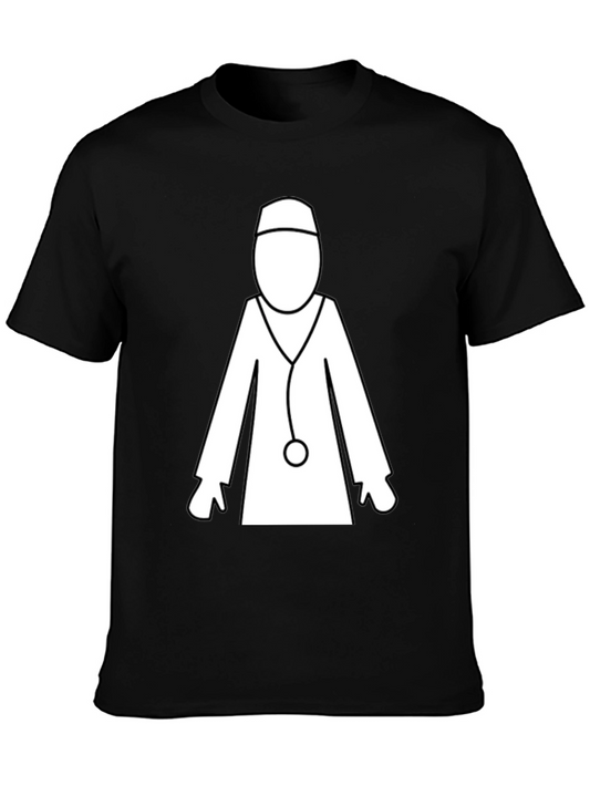 Camiseta Negra con Diseño de Doctor Blanco