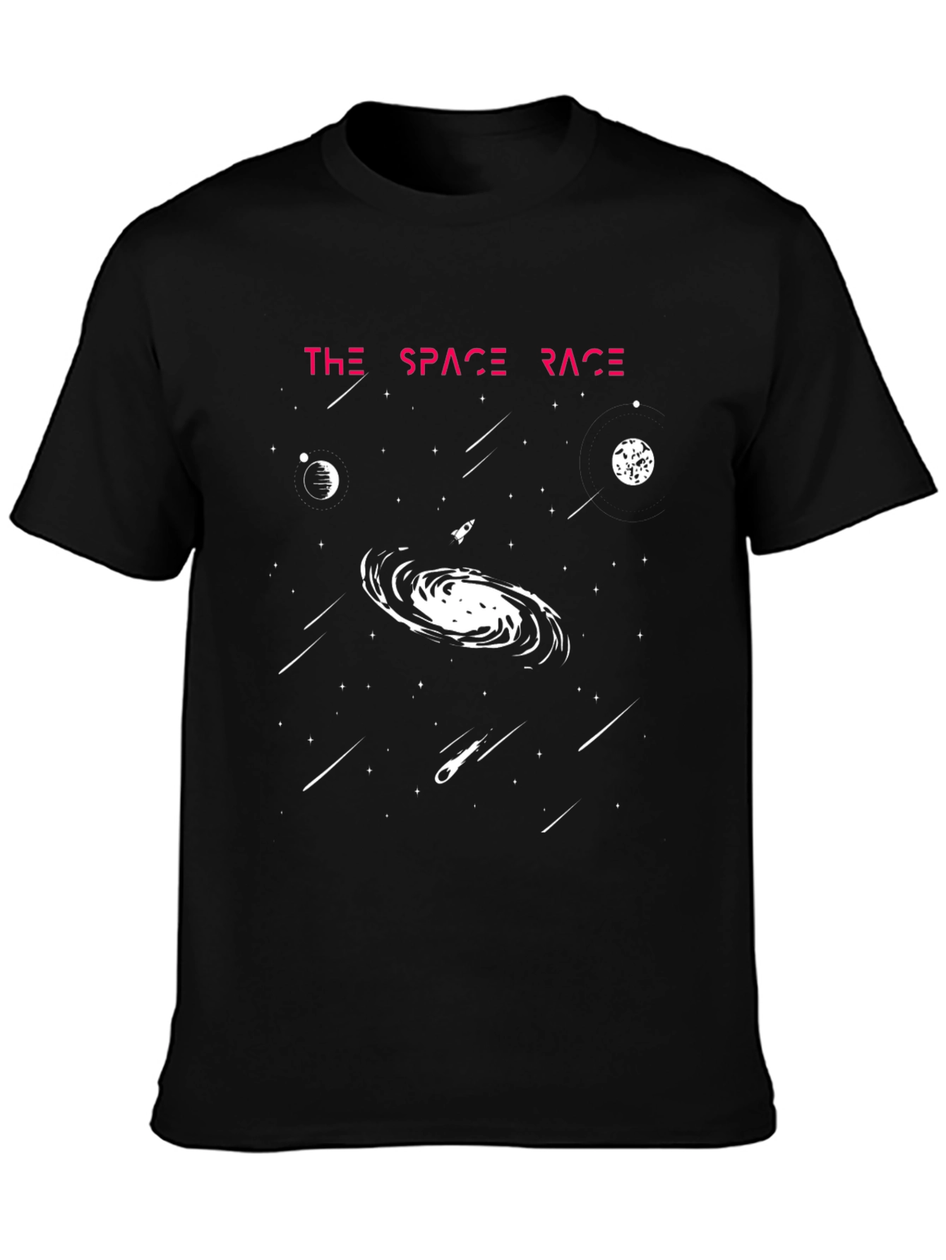 Camiseta Negra La Carrera Espacial Diseño Galaxia