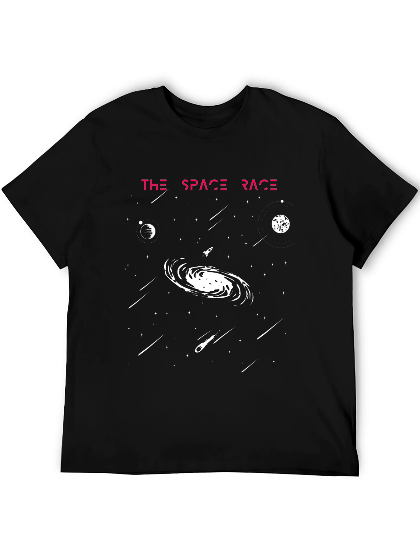Camiseta Negra La Carrera Espacial Diseño Galaxia