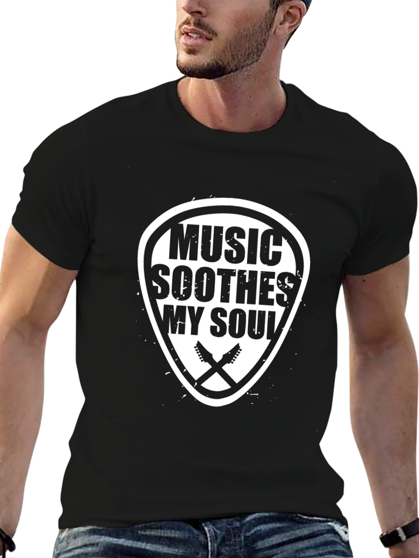 Camiseta Negra Music Soothes My Soul