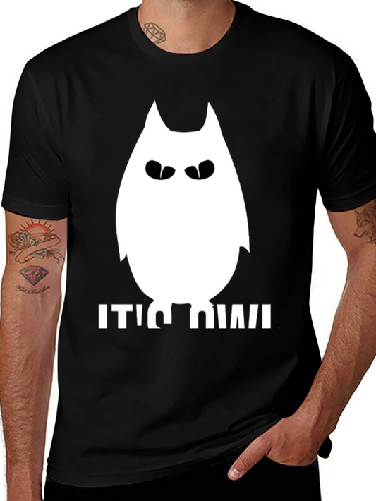 Camiseta Negra con Diseño de Gato Its Him!