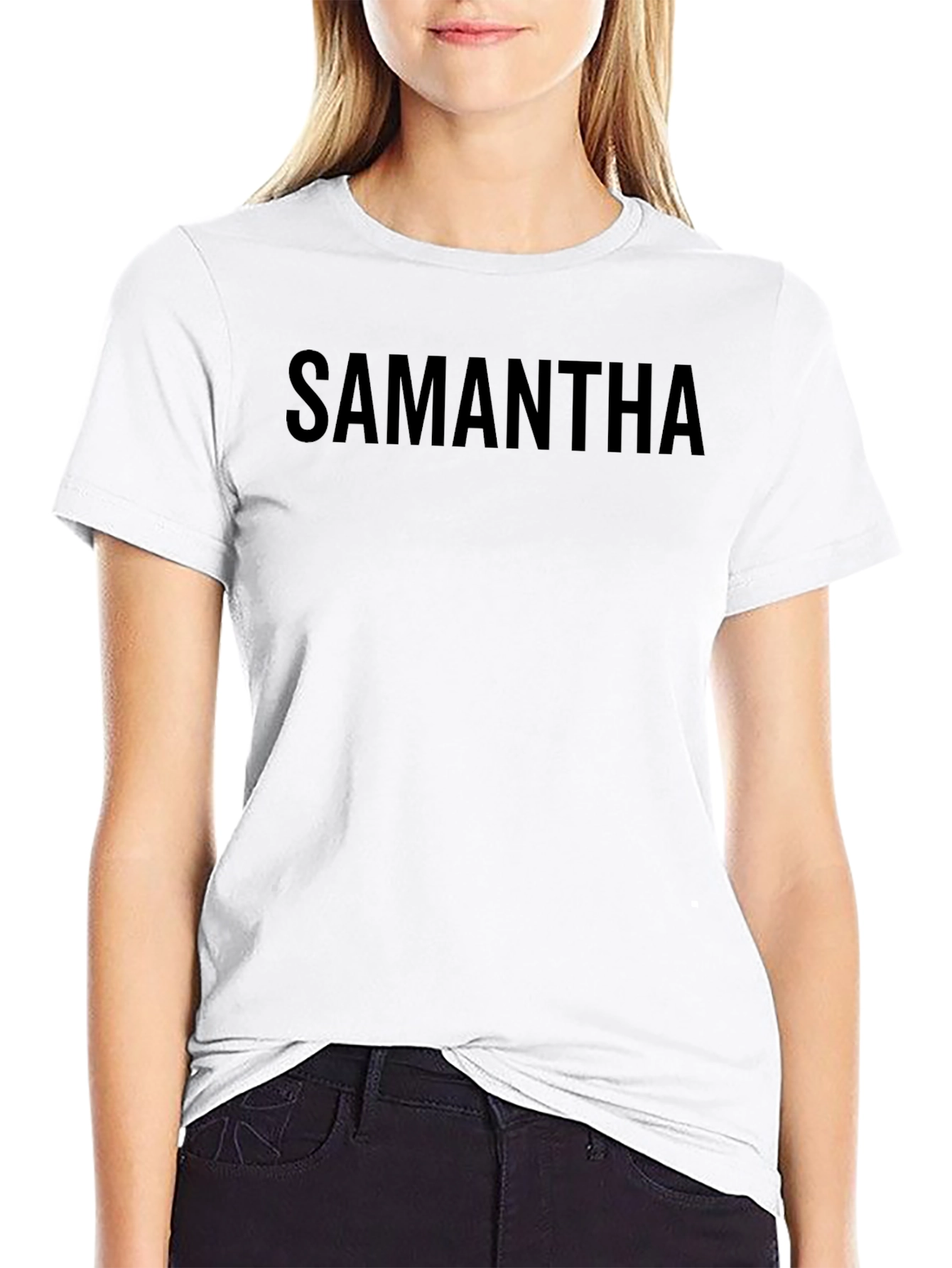 Camiseta Negra con Nombre Personalizado - Samantha