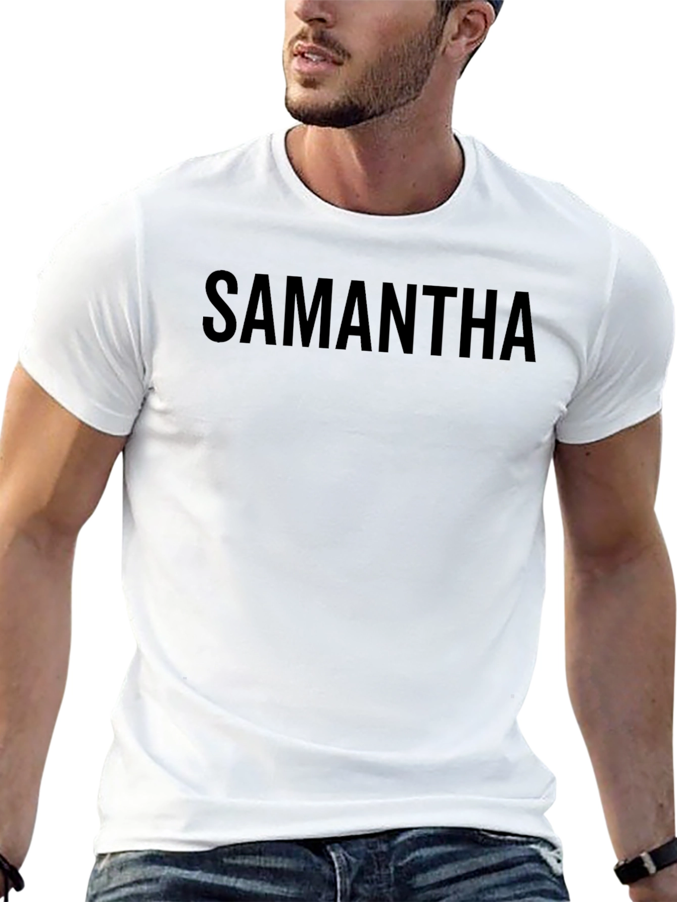 Camiseta Negra con Nombre Personalizado - Samantha