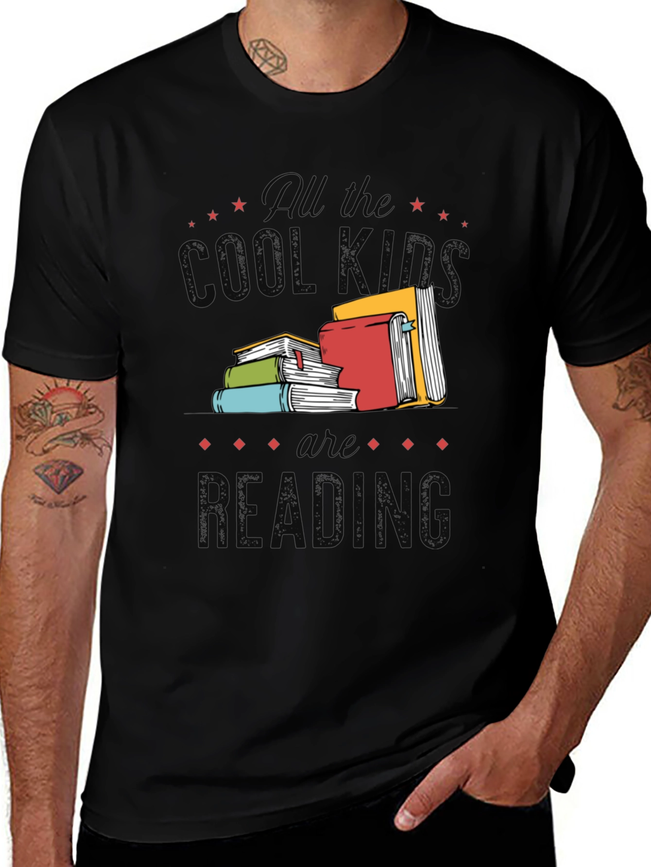 Camiseta Negra: All the Cool Kids Are Reading