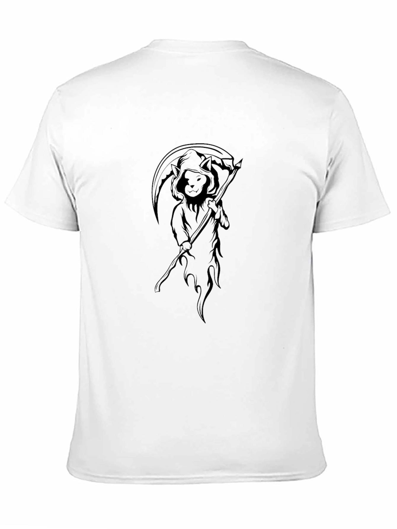 Camiseta Negra con Diseño de Parca Felina