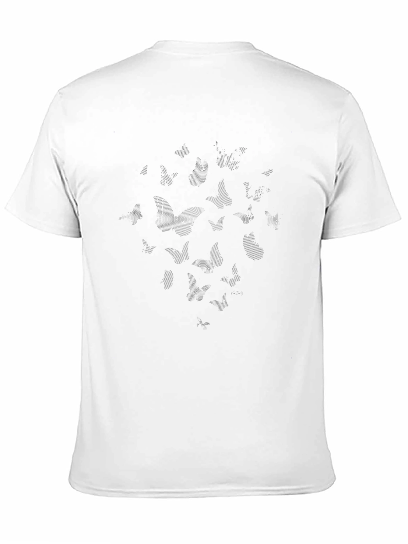 Camiseta Negra Estampado Mariposas Hombre Casual