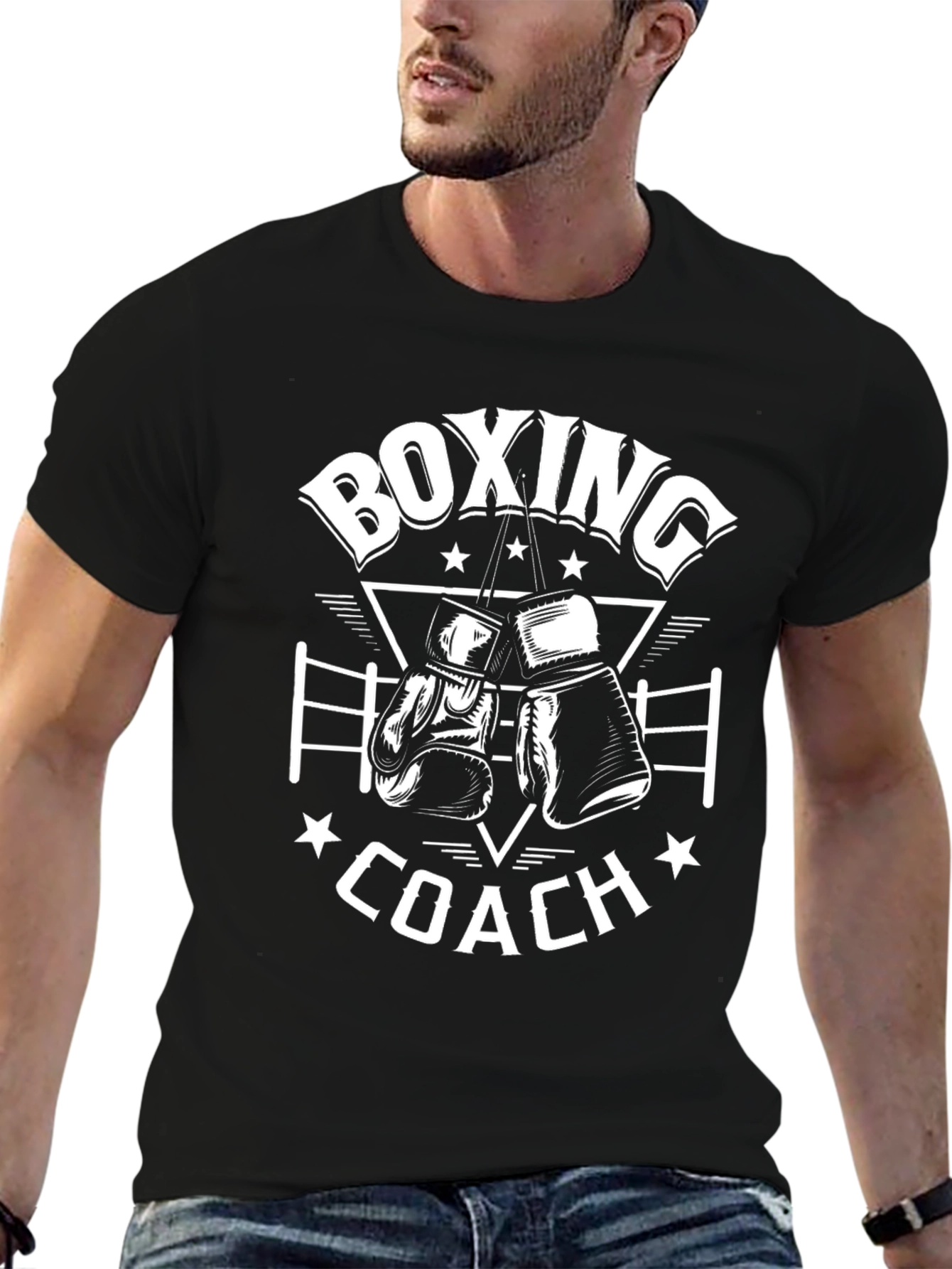 Camiseta Negra Boxing Coach para Hombre