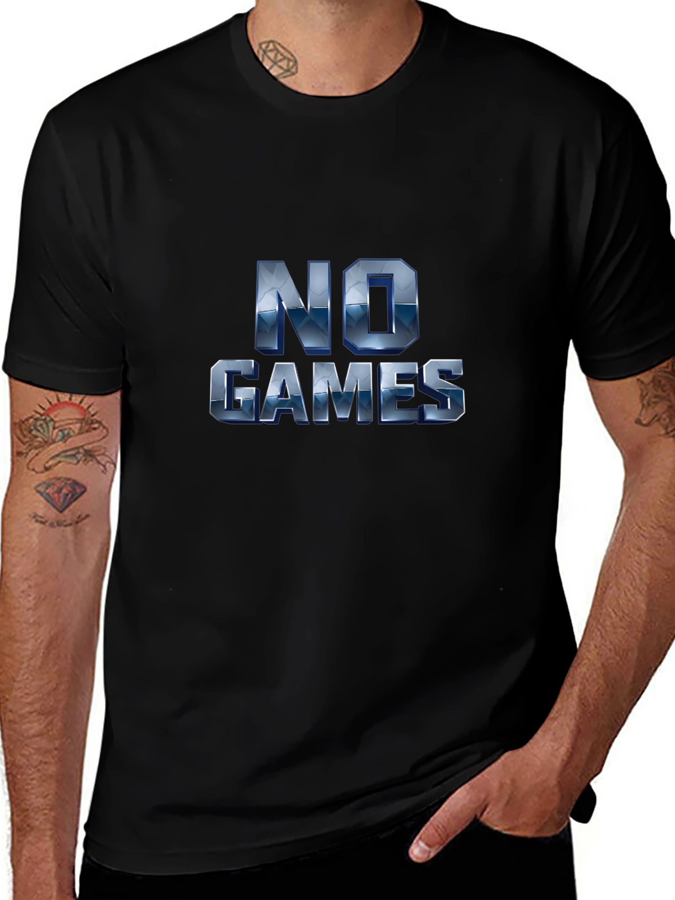 Camiseta Negra No Games para Hombre