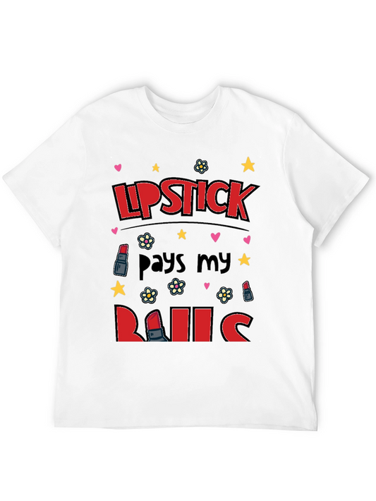 Camiseta Negra con Estampado Divertido de Maquillaje