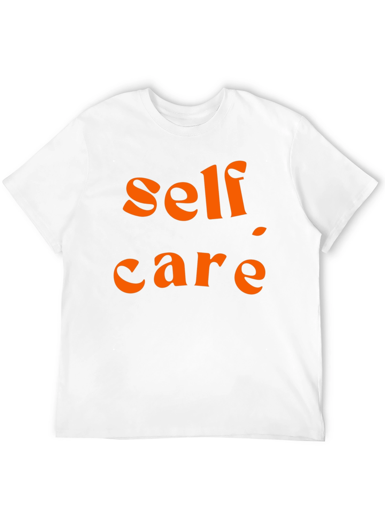 Camiseta Negra Self Care Naranja
