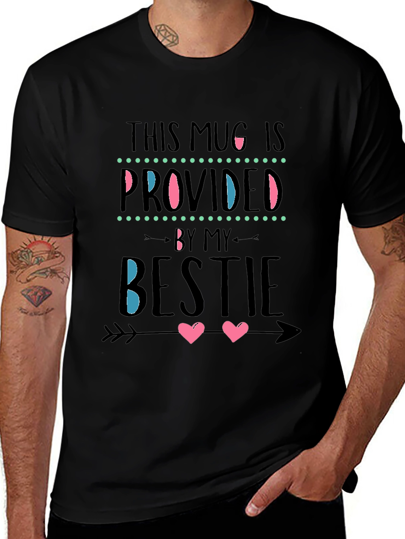 Camiseta Negra: This Mug is Provided by My Bestie