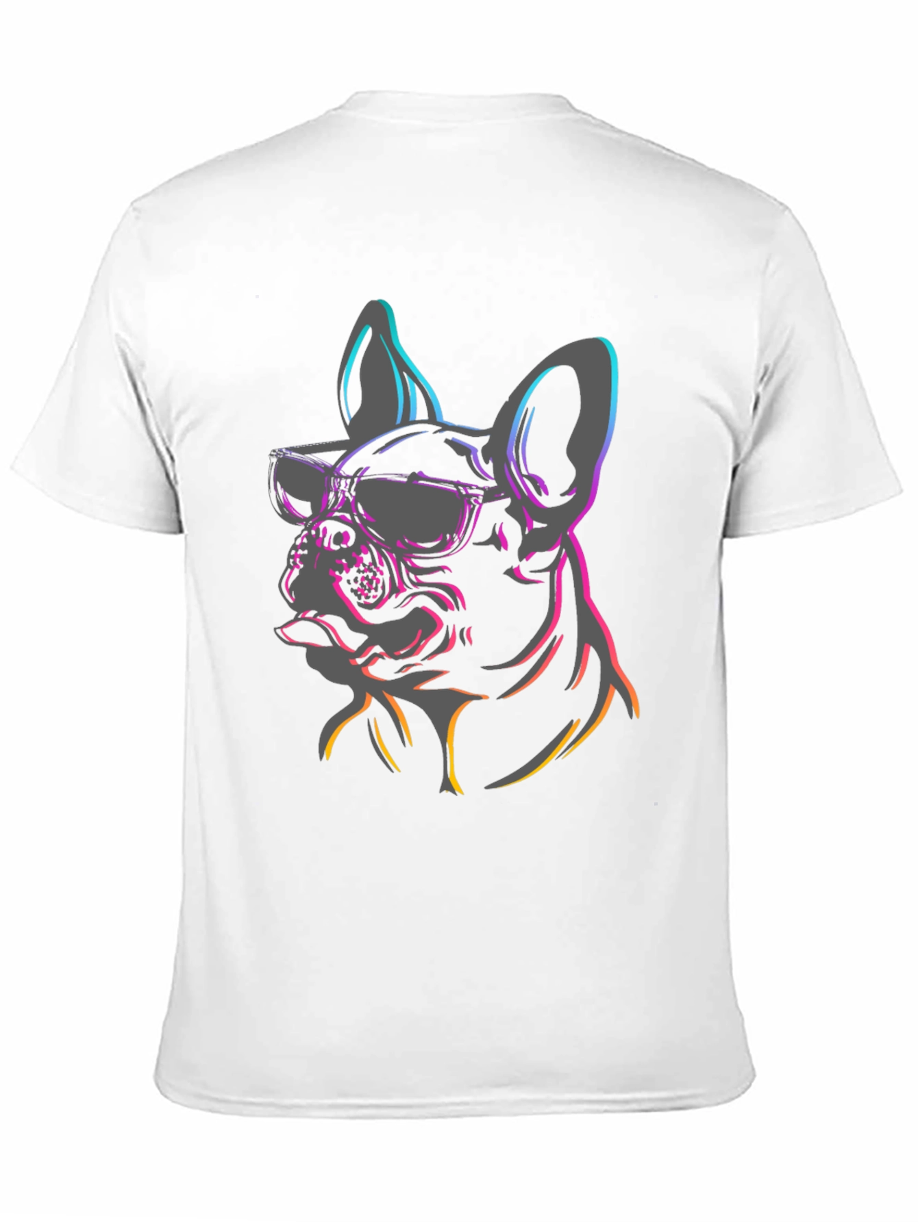 Camiseta Negra Perro Bulldog Francés con Gafas