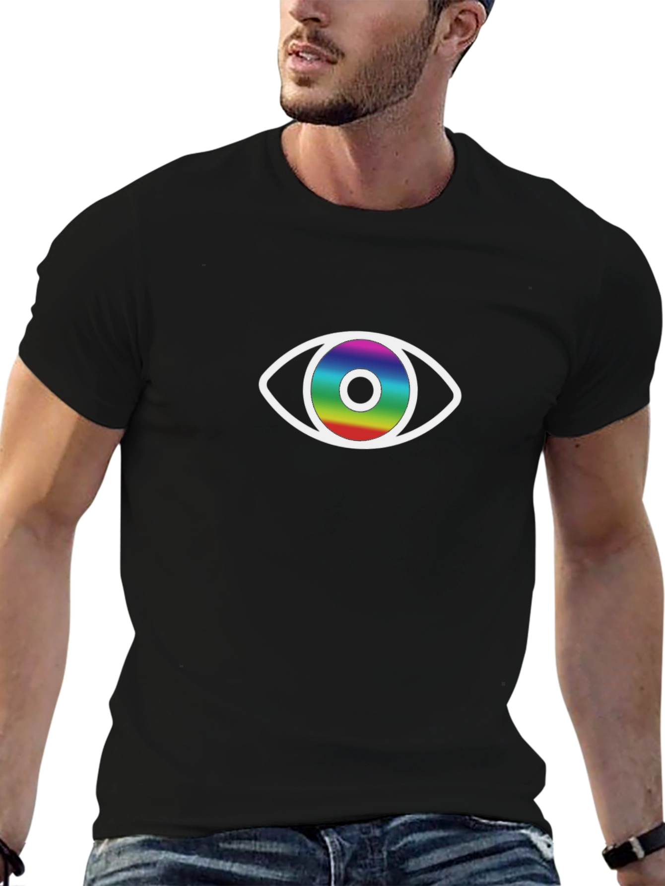 Camiseta Negra con Ojo Irisado