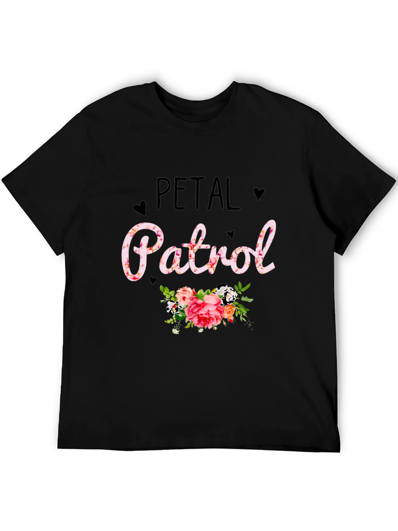 Camiseta Negra Petal Patrol Floral