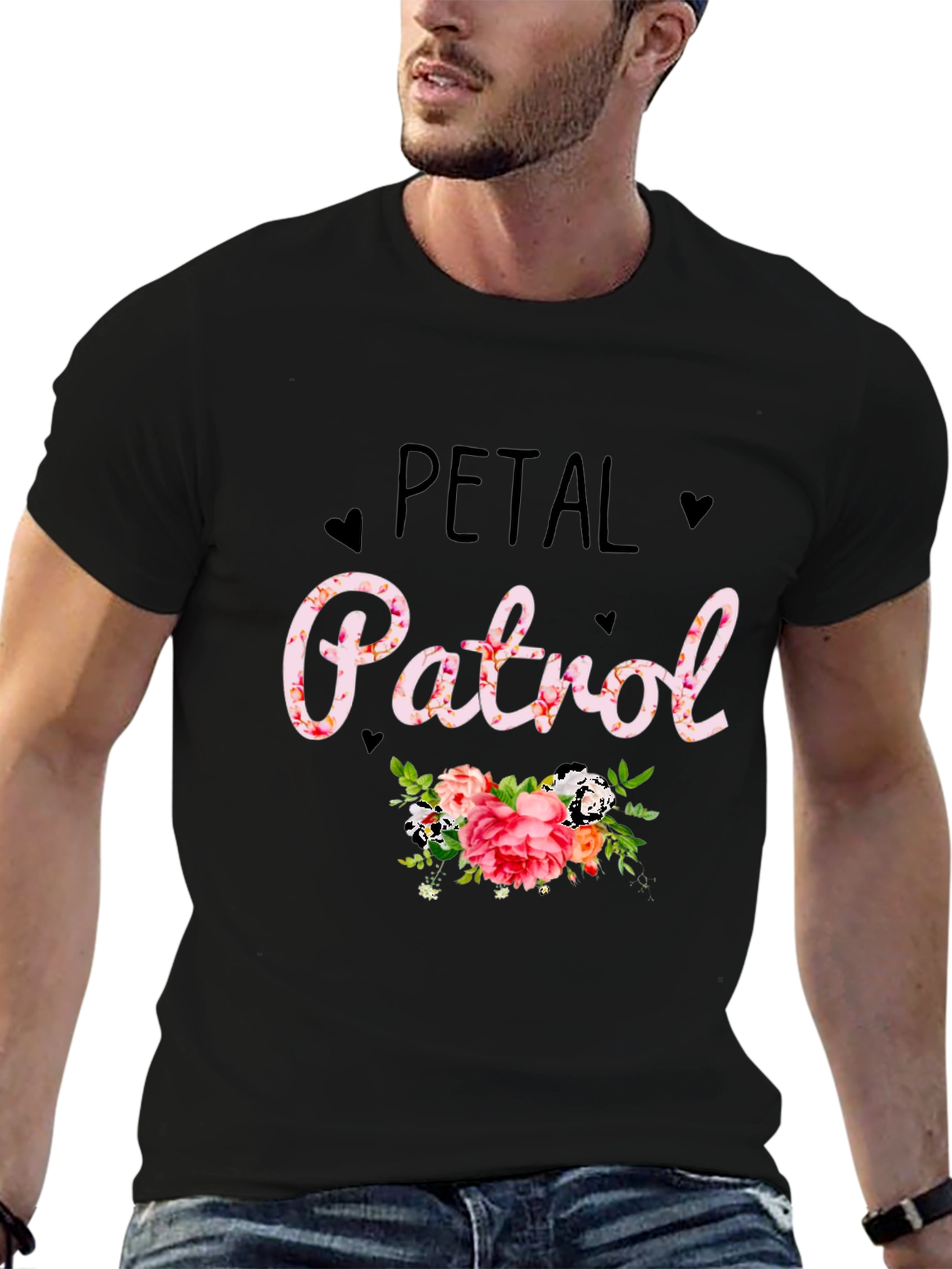 Camiseta Negra Petal Patrol Floral
