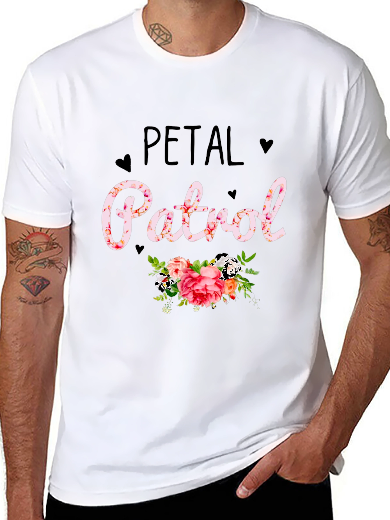 Camiseta Negra Petal Patrol Floral