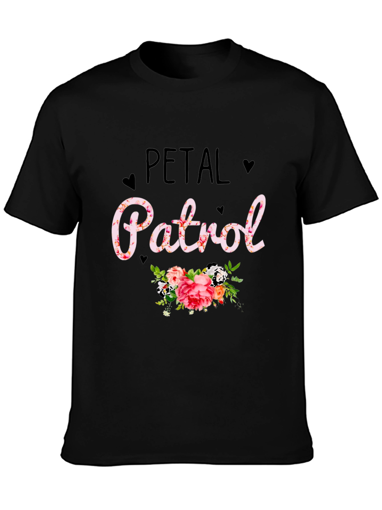 Camiseta Negra Petal Patrol Floral