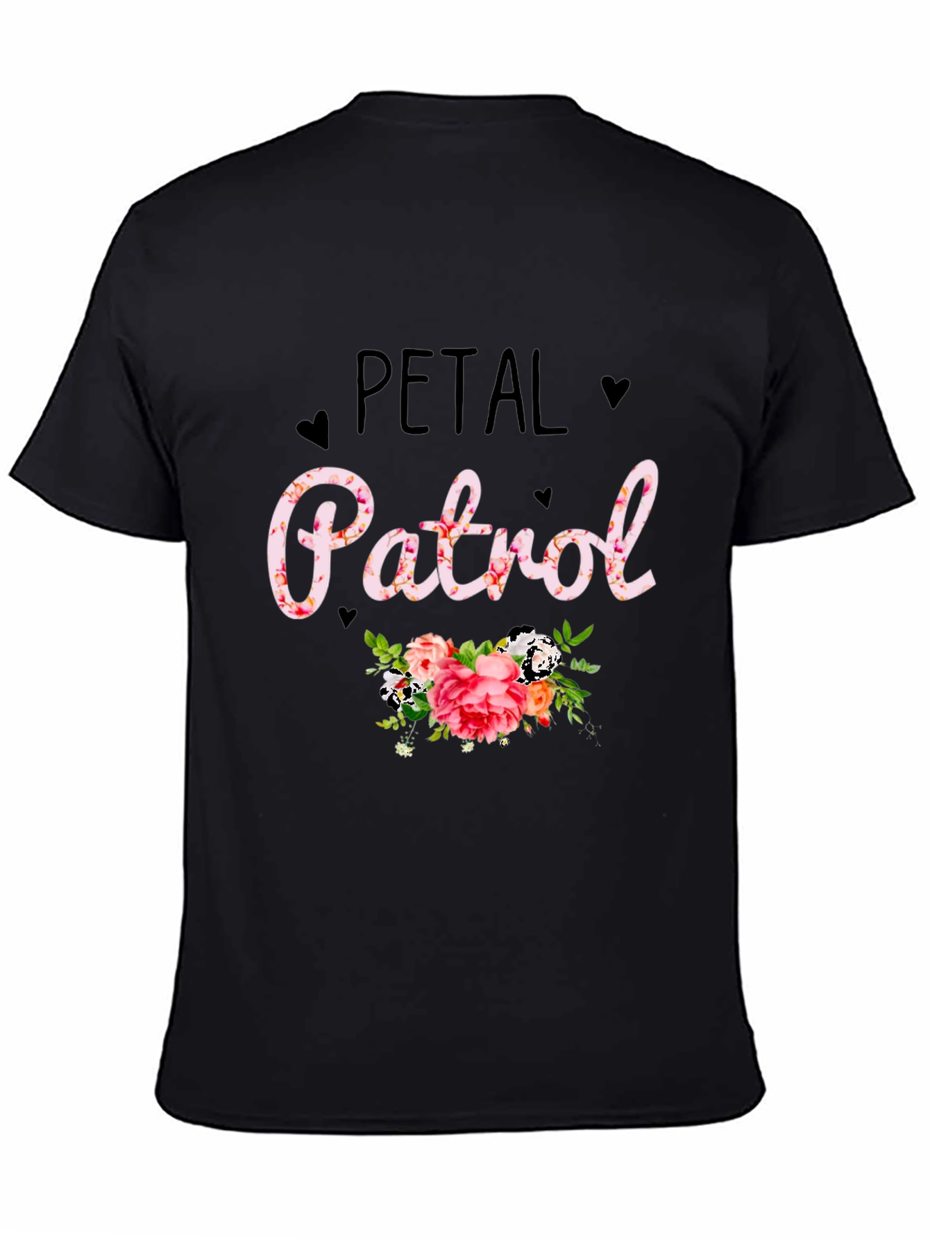 Camiseta Negra Petal Patrol Floral