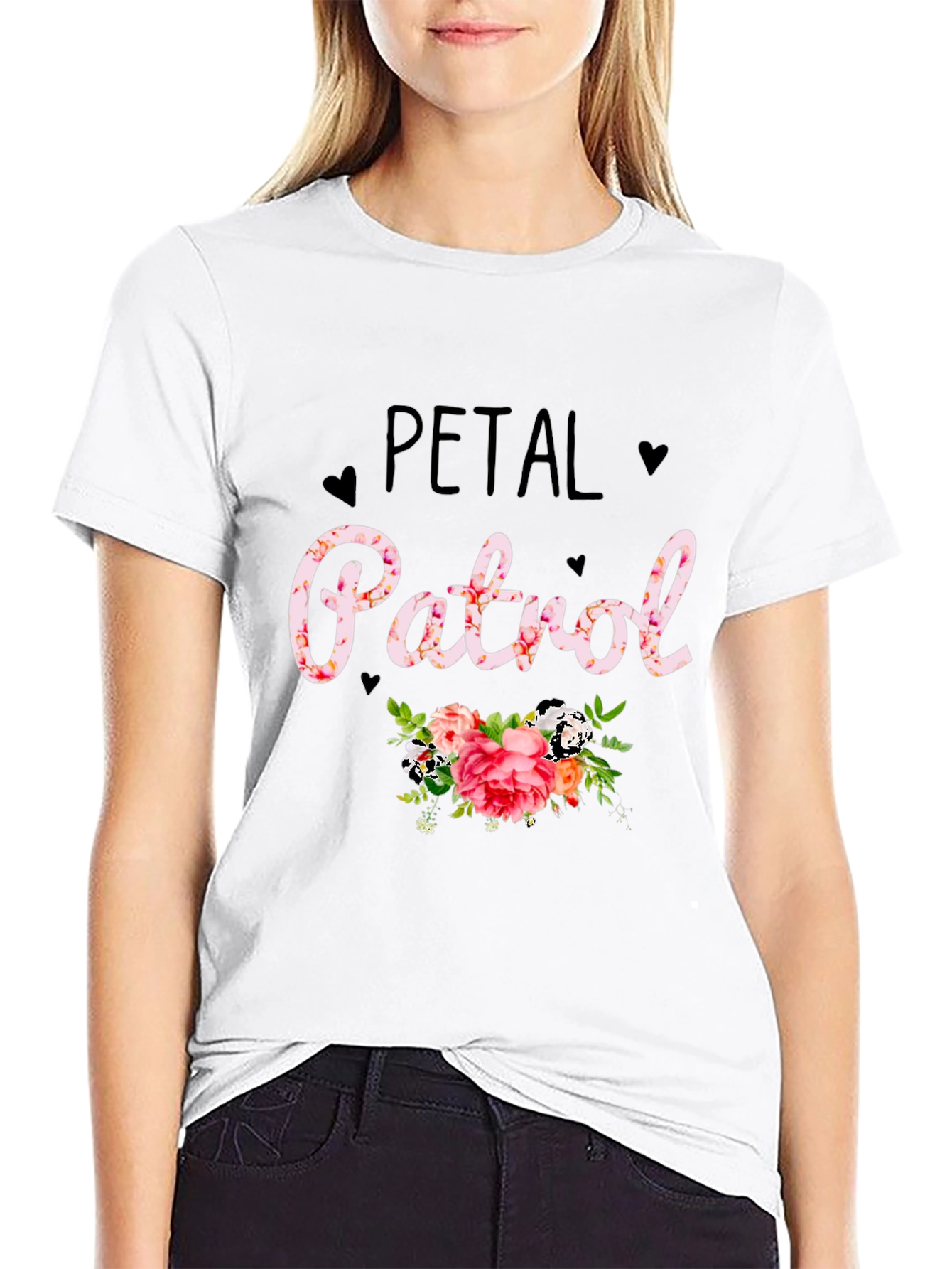 Camiseta Negra Petal Patrol Floral