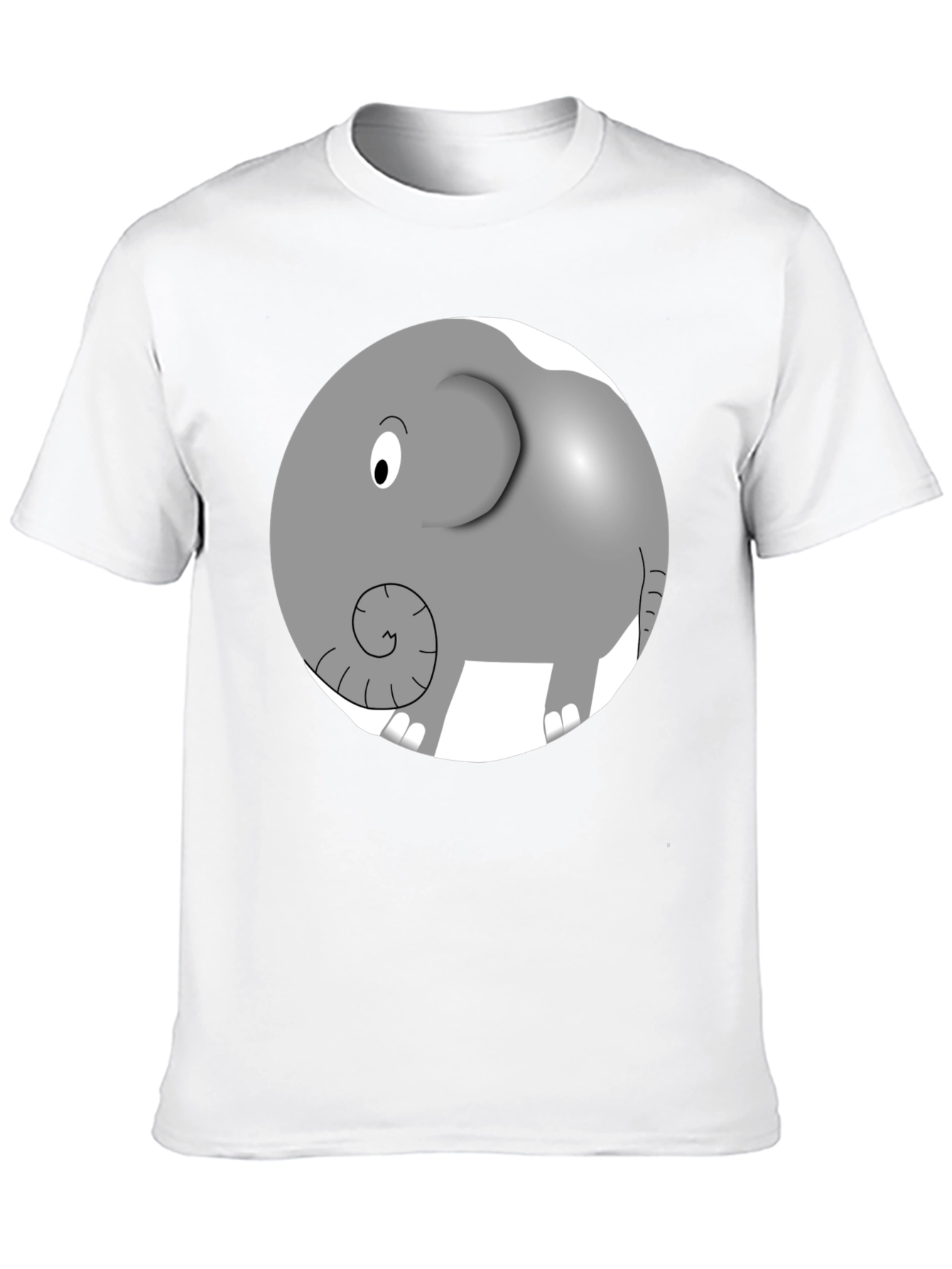 Camiseta Negra con Diseño de Elefante Animado
