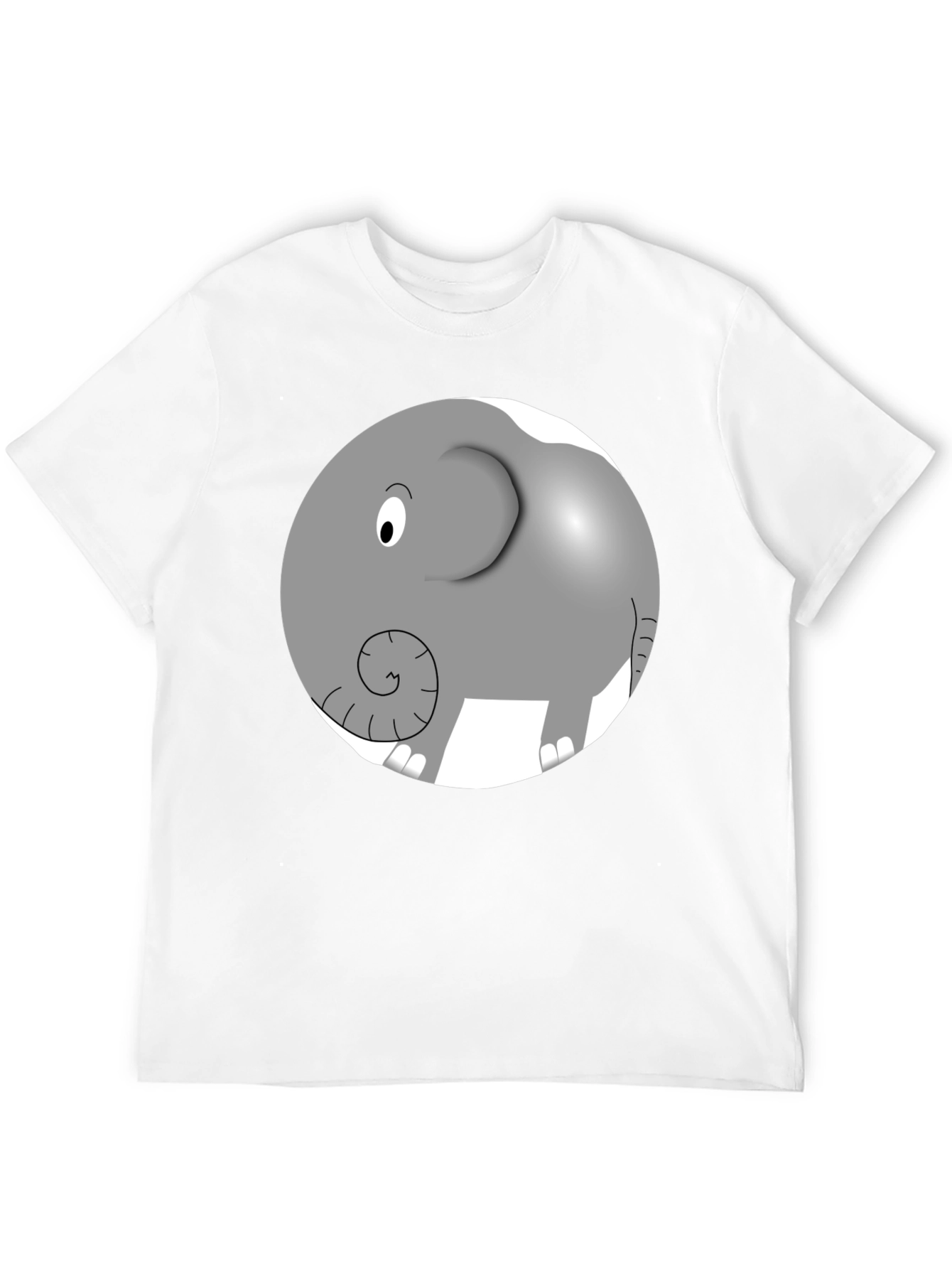 Camiseta Negra con Diseño de Elefante Animado