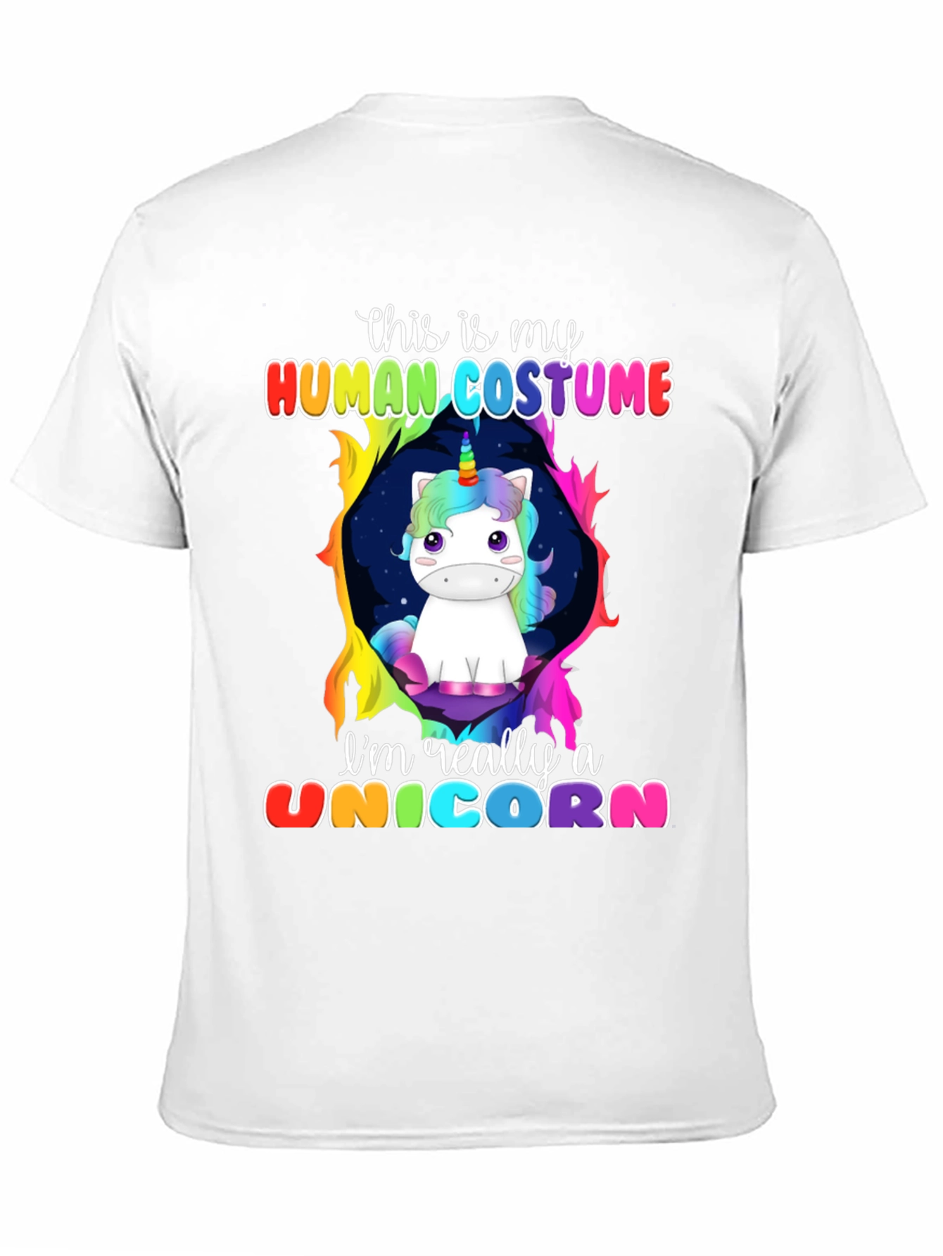 Camiseta Negra Unicornio Disfraz Humano