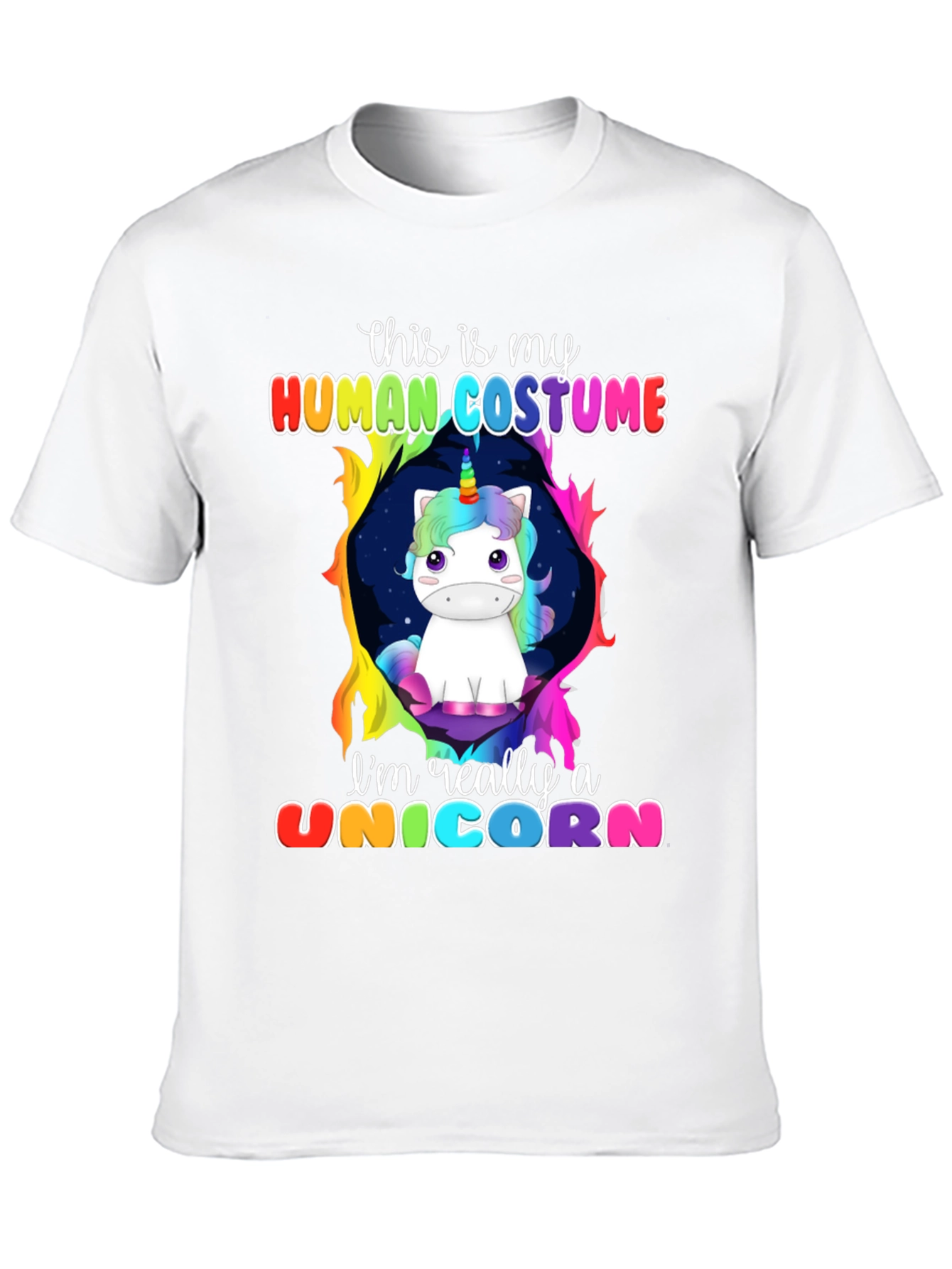 Camiseta Negra Unicornio Disfraz Humano