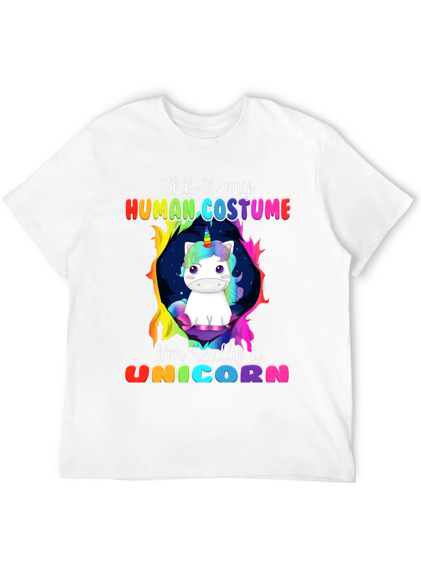 Camiseta Negra Unicornio Disfraz Humano