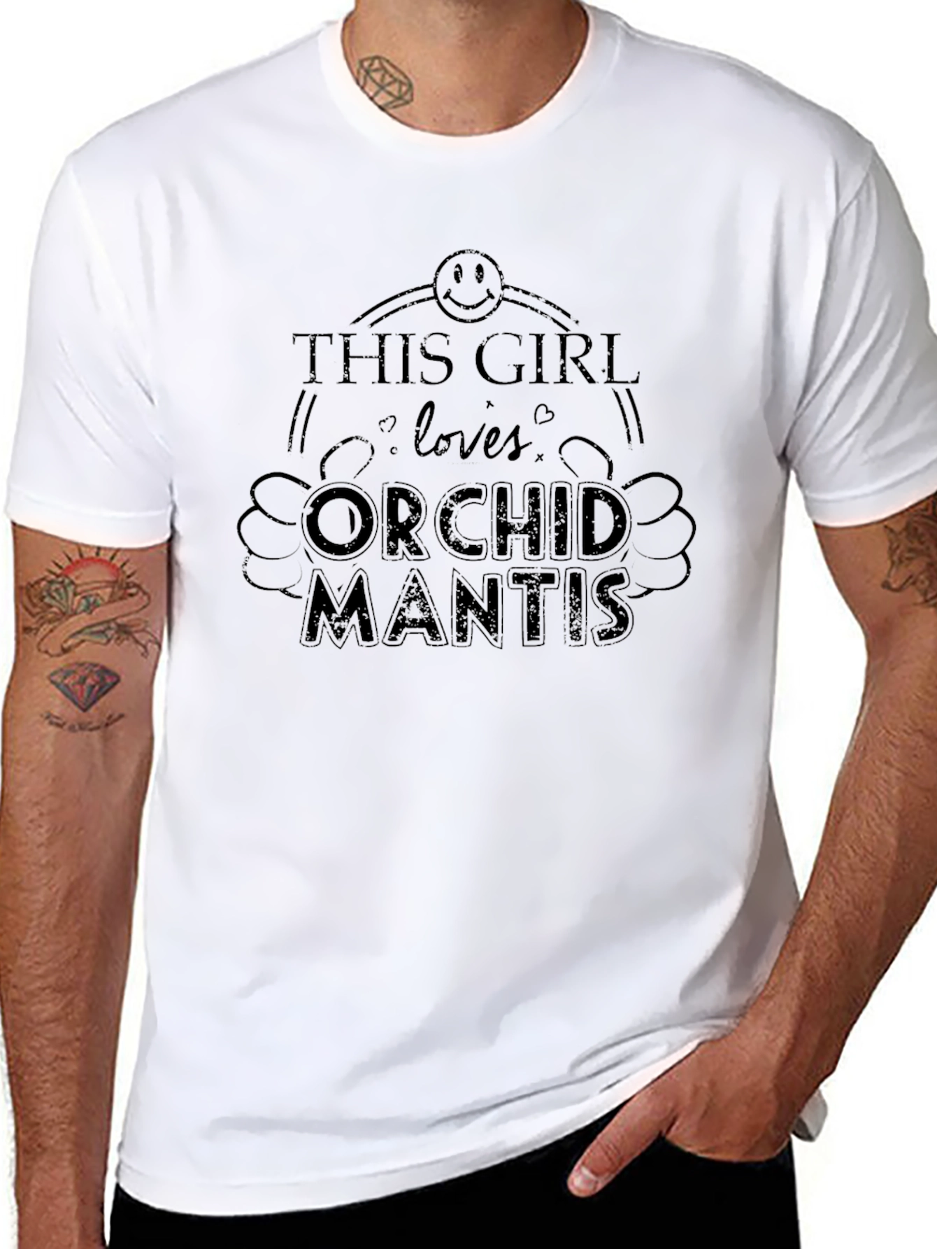 Camiseta Negra This Girl Loves Orchid Mantis