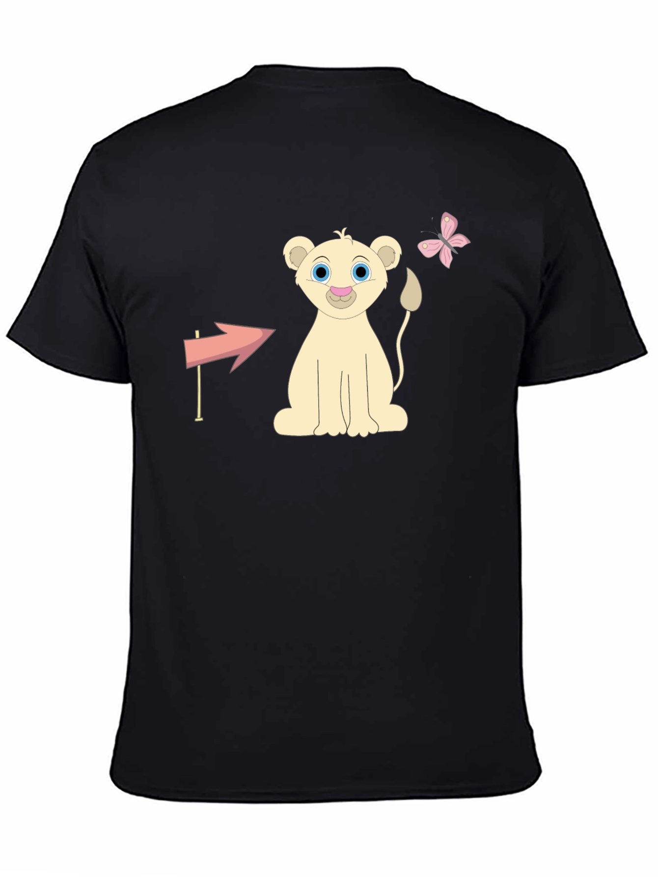 Camiseta Negra con Diseño Infantil de León