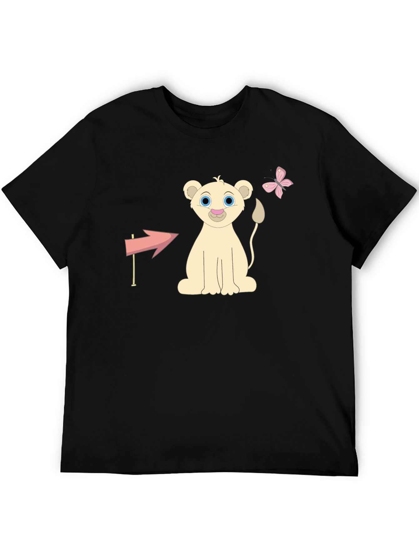 Camiseta Negra con Diseño Infantil de León