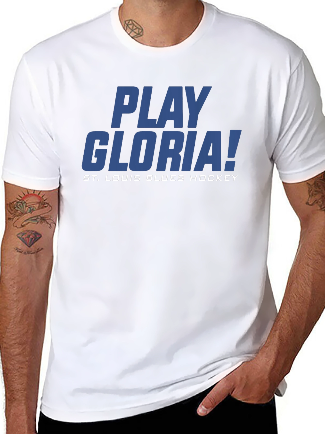 Camiseta Negra Play Gloria! St. Louis Blues Hockey