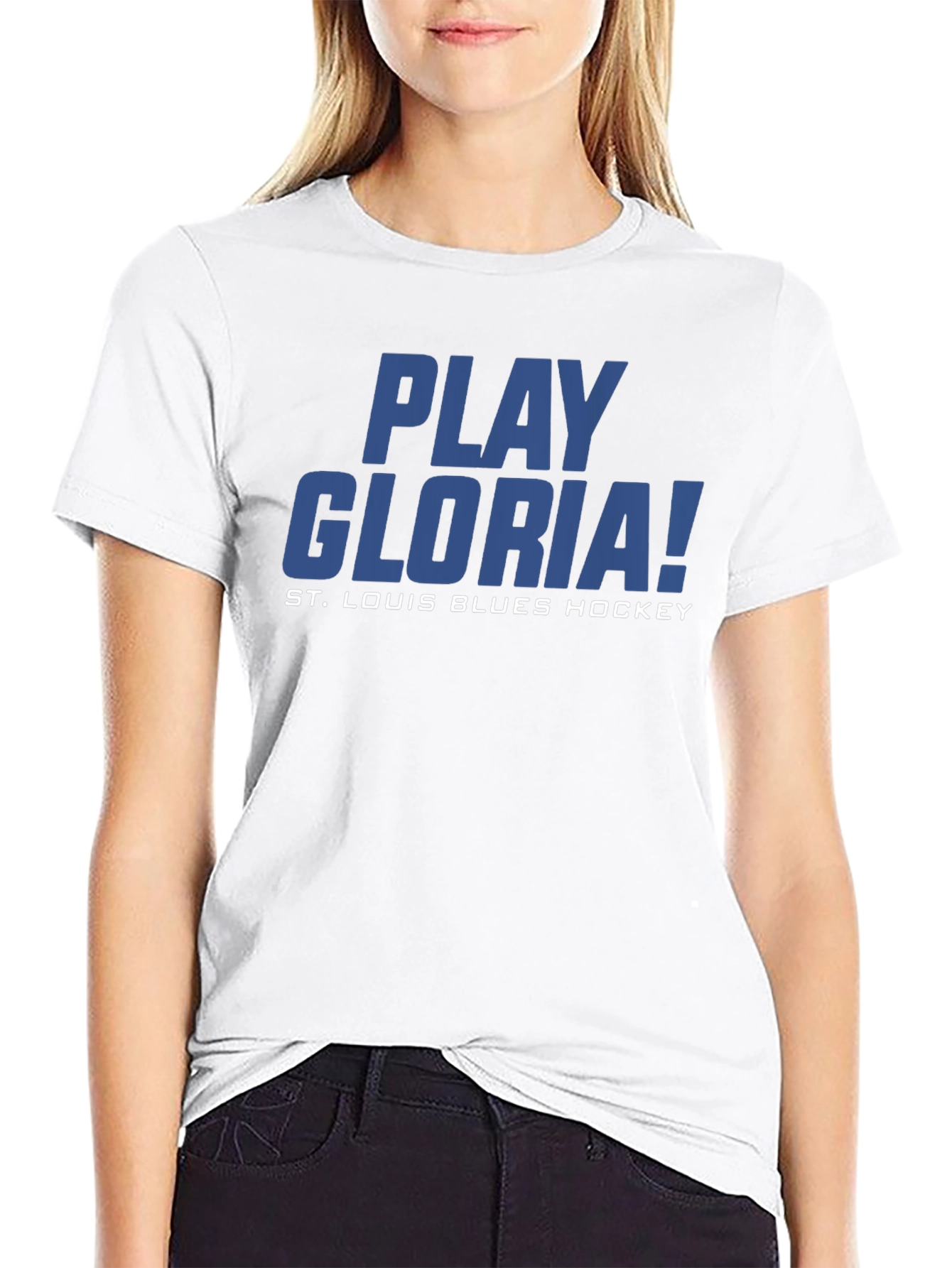 Camiseta Negra Play Gloria! St. Louis Blues Hockey