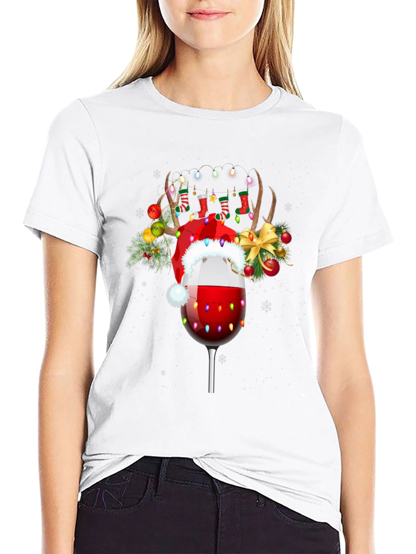 Camiseta Navideña Copa de Vino