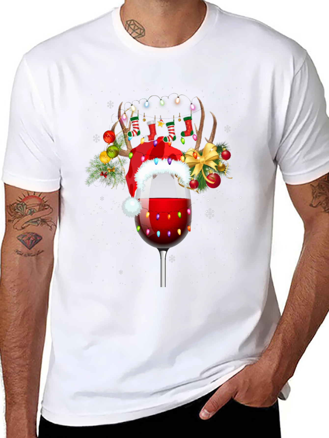 Camiseta Navideña Copa de Vino
