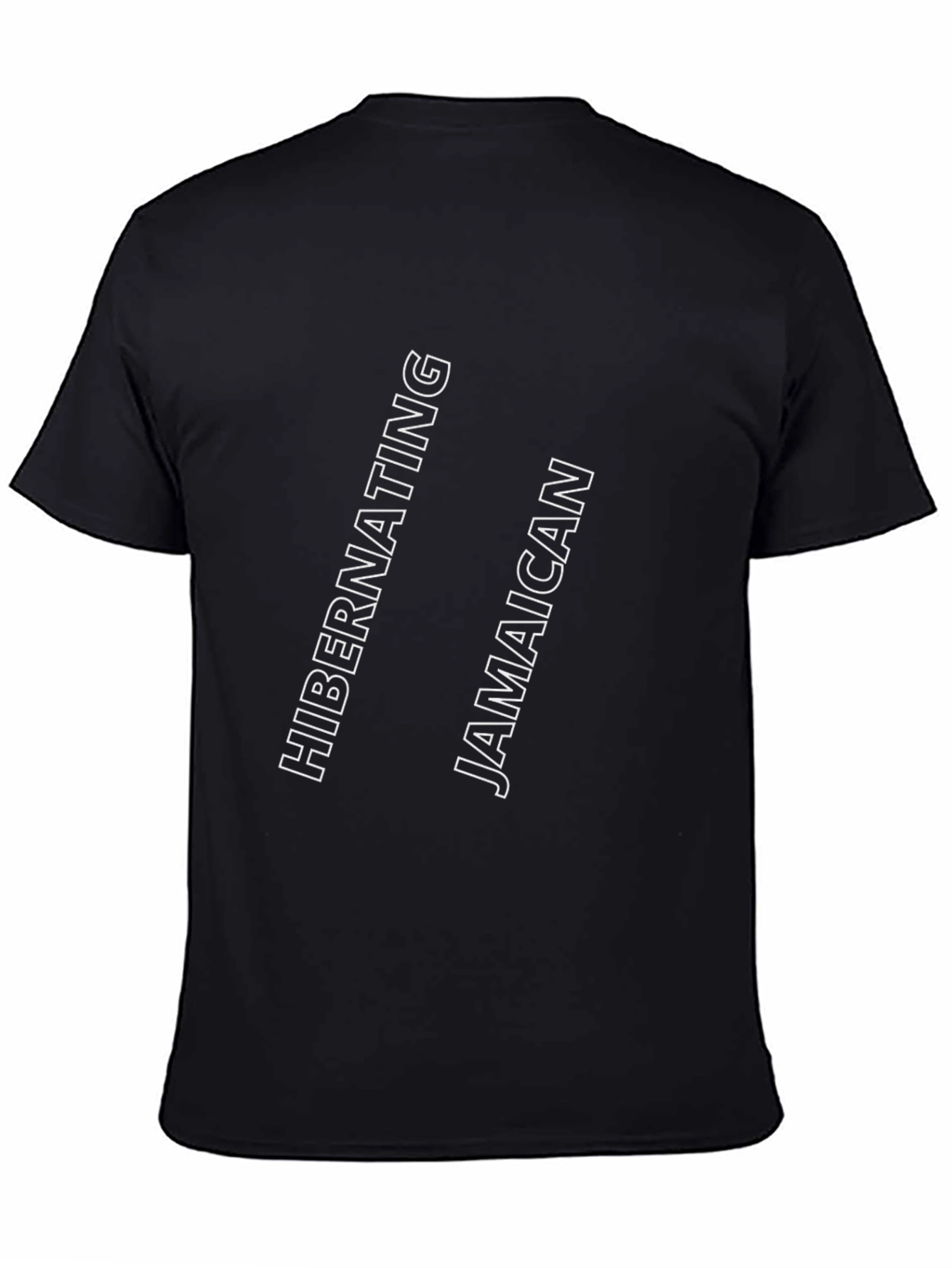 Camiseta Negra con Diseño Divertido: Hibernating Jamaican