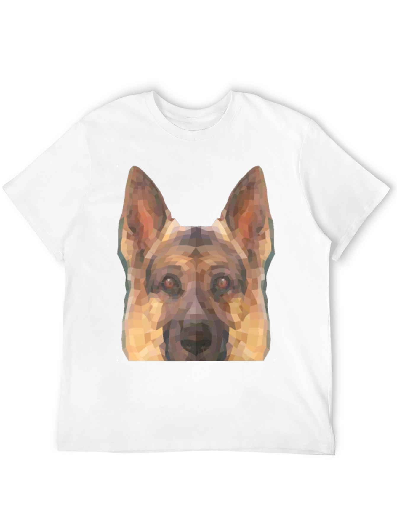 Camiseta Negra con Diseño Geométrico de Pastor Alemán