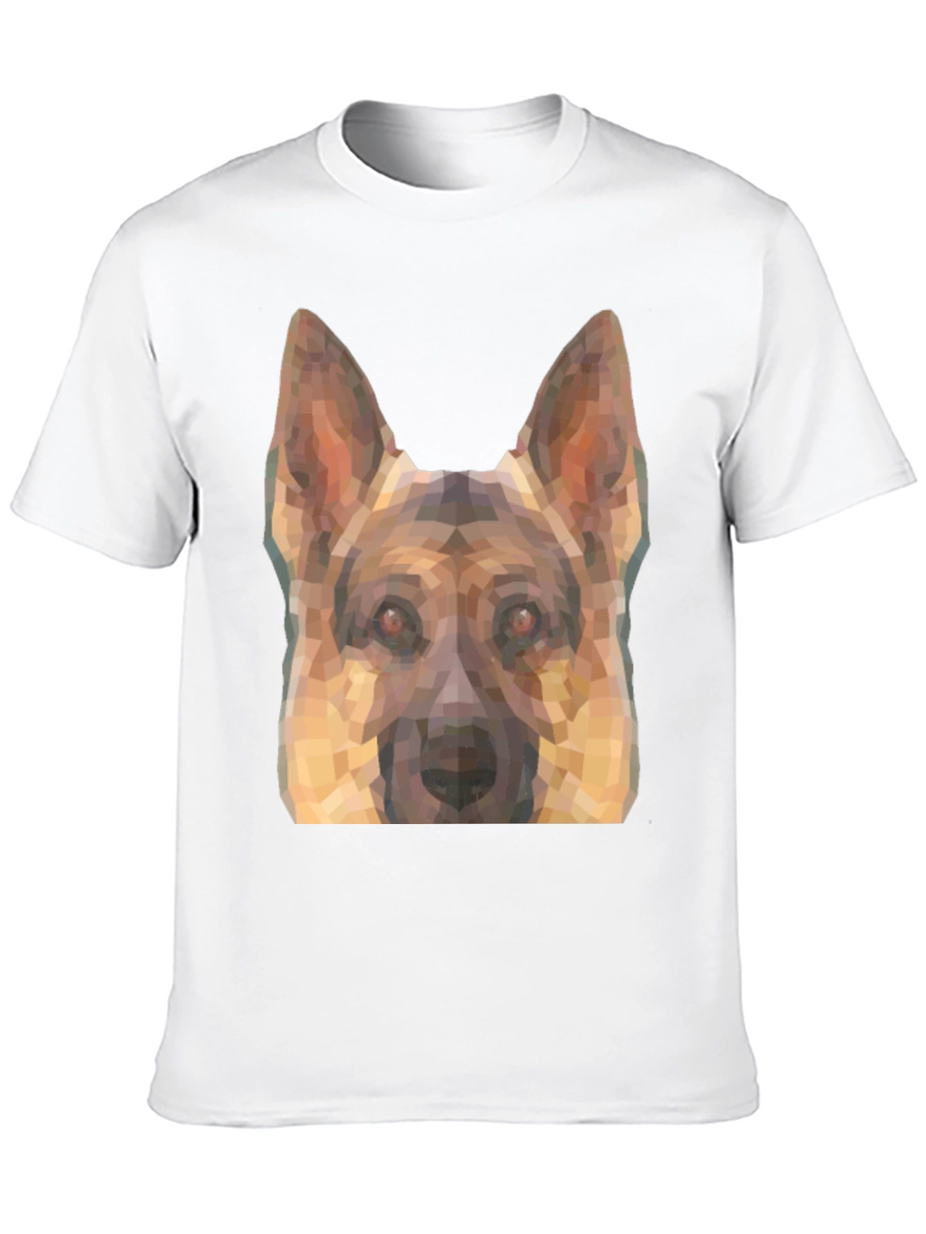 Camiseta Negra con Diseño Geométrico de Pastor Alemán