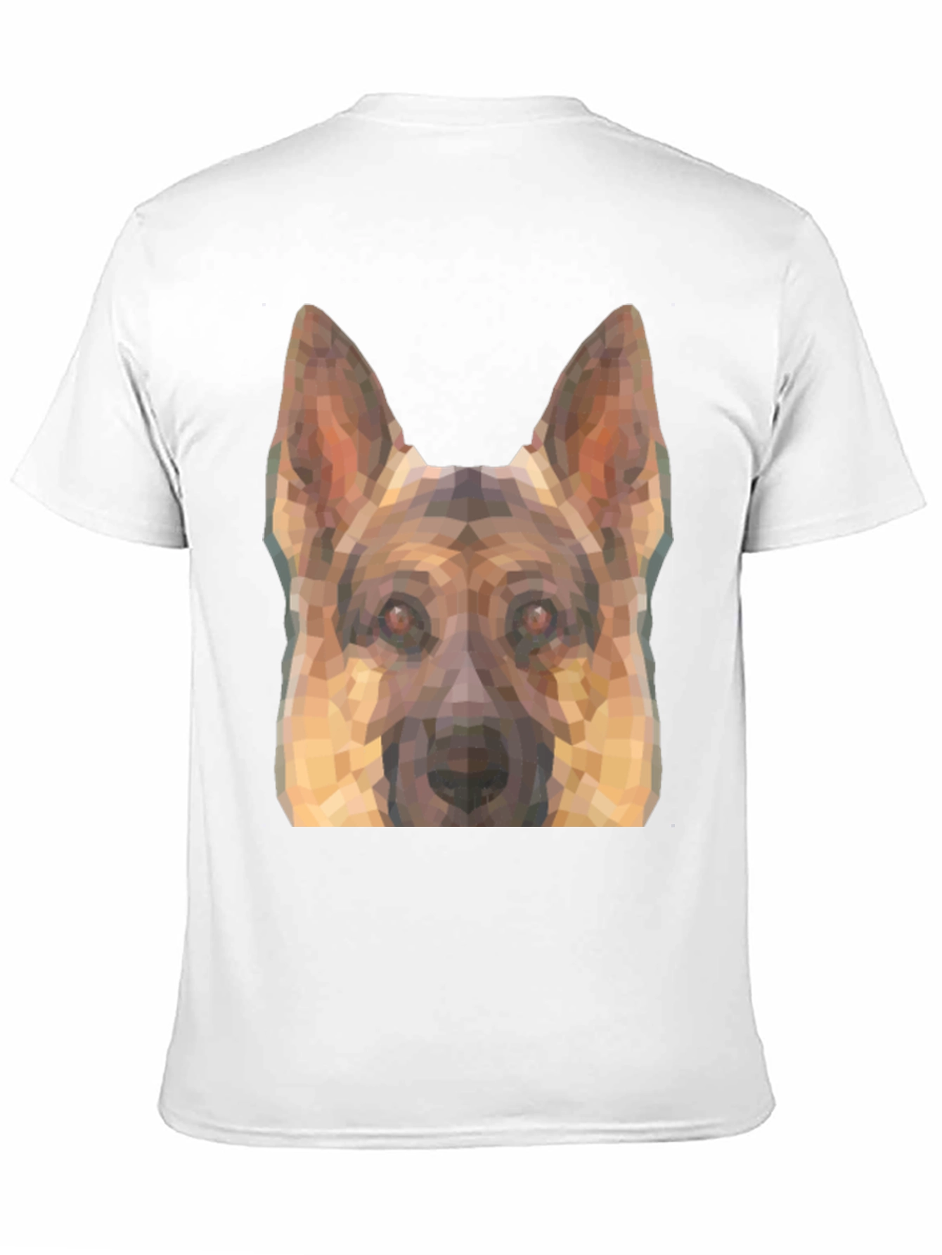 Camiseta Negra con Diseño Geométrico de Pastor Alemán