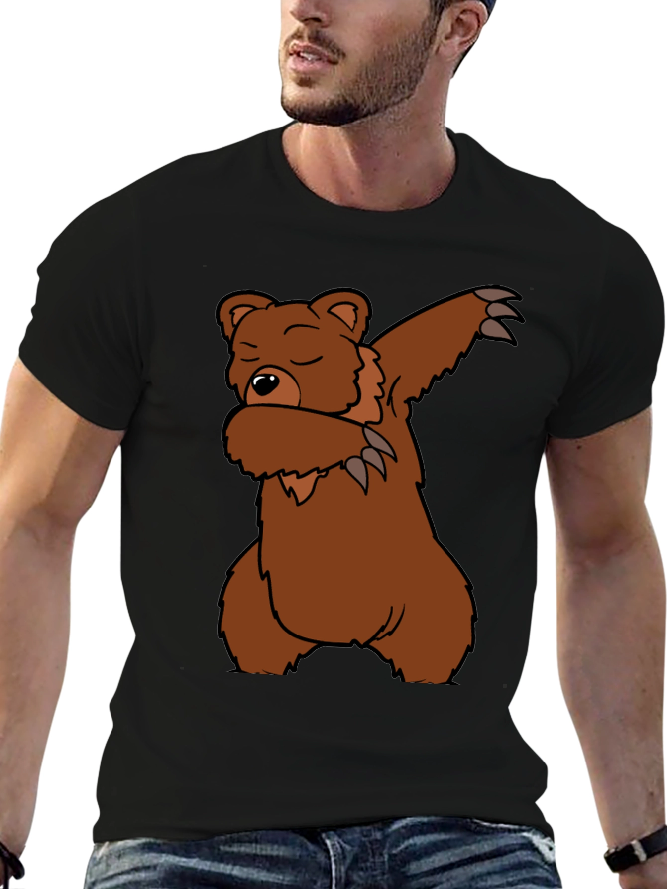 Camiseta Negra Oso Dabbing Casual