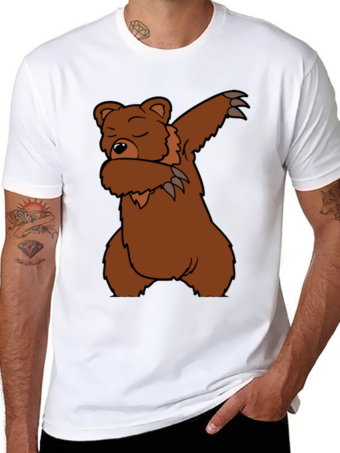 Camiseta Negra Oso Dabbing Casual