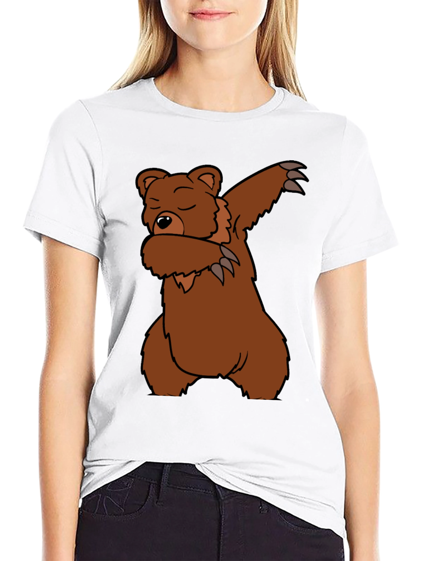 Camiseta Negra Oso Dabbing Casual